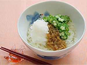 大根おろしとなめ茸の　あっさりそうめん